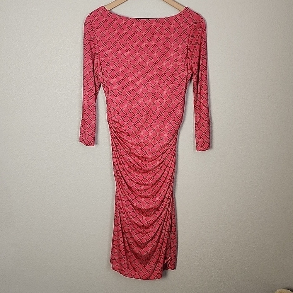 Boden Boatneck Printed Ruched Midi Dress - Picture 8 of 8